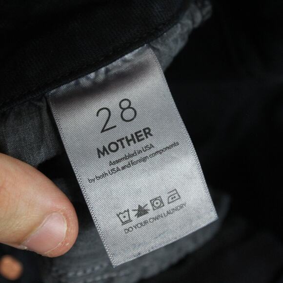 Mother Jeans Women 28 The Roller Fray Wide Leg Night in Venice Black Casual Chic - Picture 8 of 16